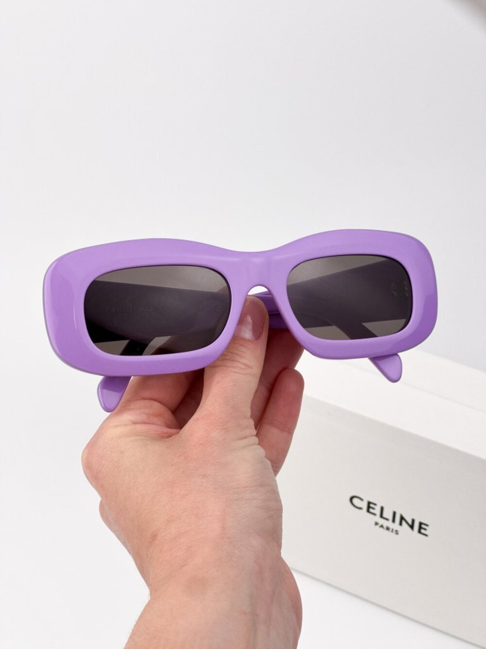 Celine Women Sunglasses Purple Grey Rectangle CL40294I 78A NEW AUTHENTIC